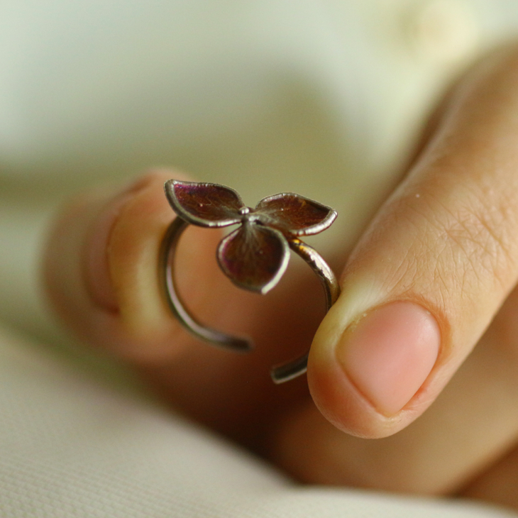 Ring in silver, Hydrangea , фото 3